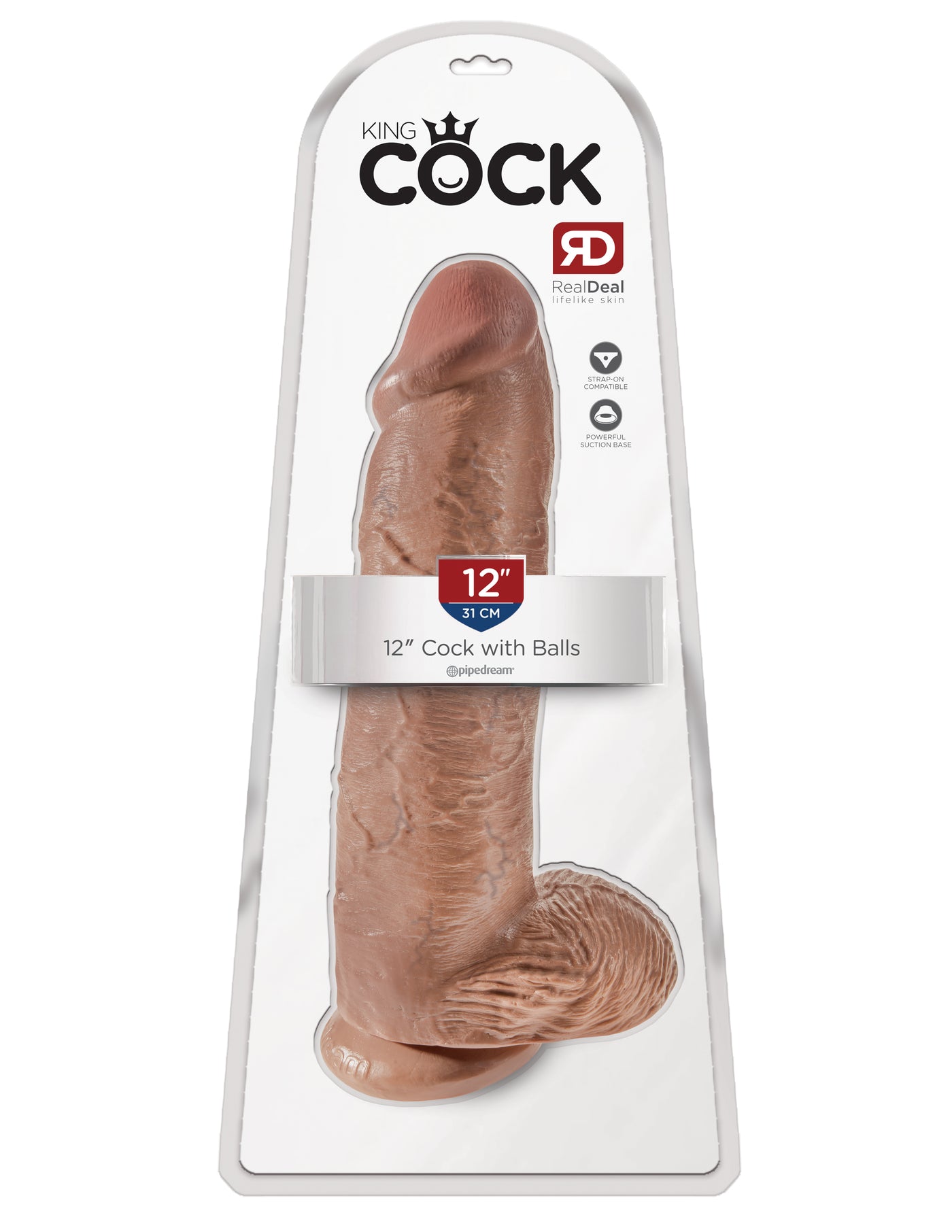 King Cock 12" Cock with Balls - Tan