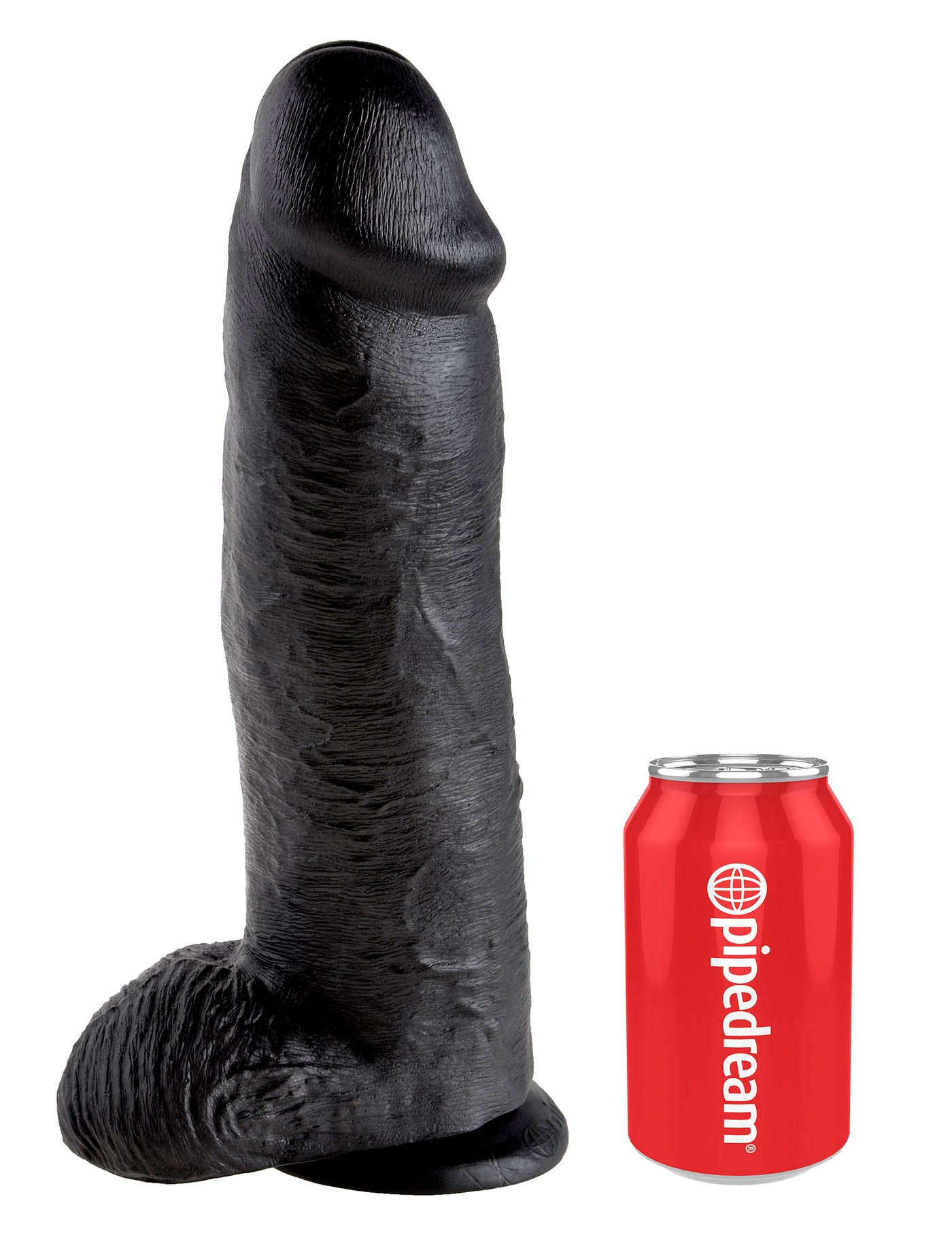 King Cock 12" Cock with Balls - Black