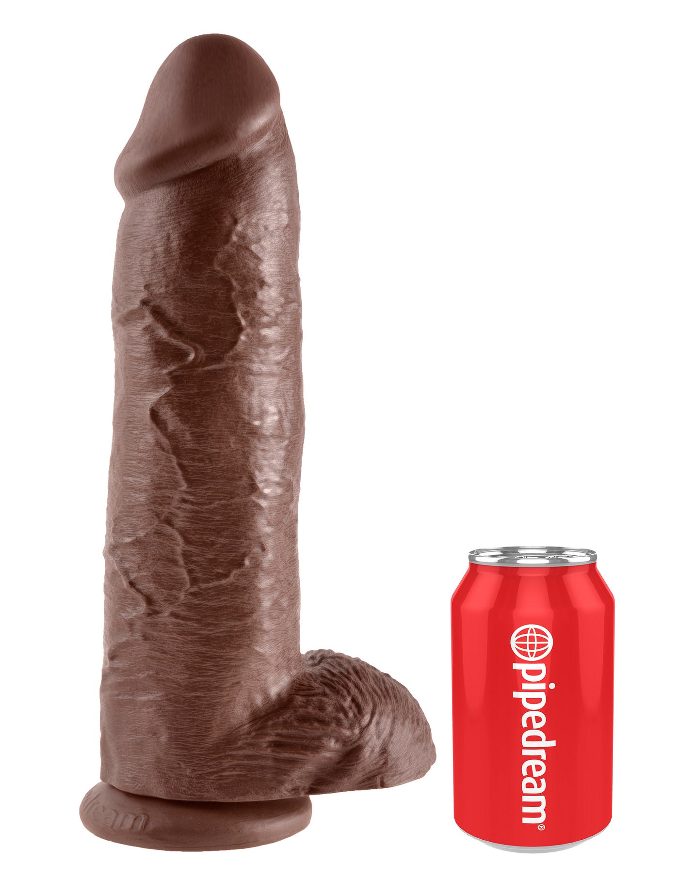 King Cock 12" Cock with Balls - Brown