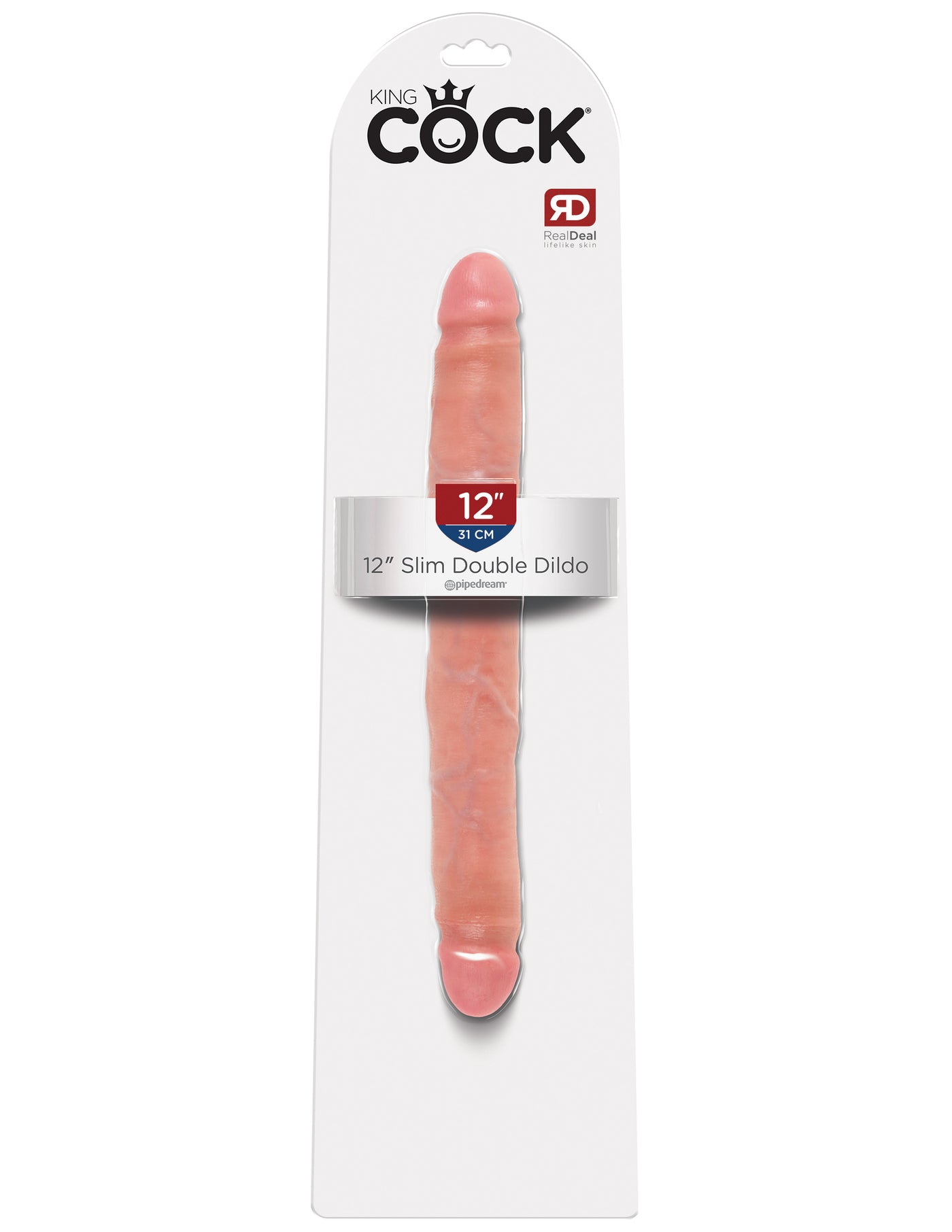 King Cock 12" Slim Double Dildo - Light