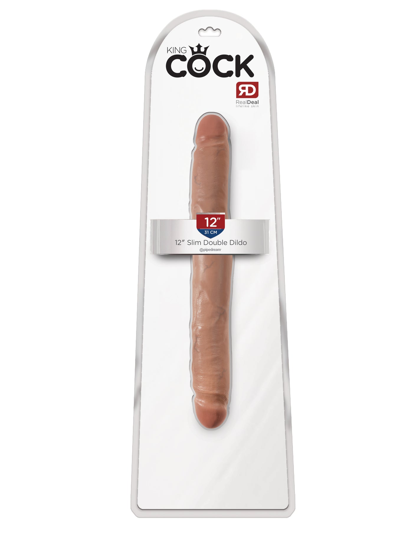 King Cock 12" Slim Double Dildo - Tan