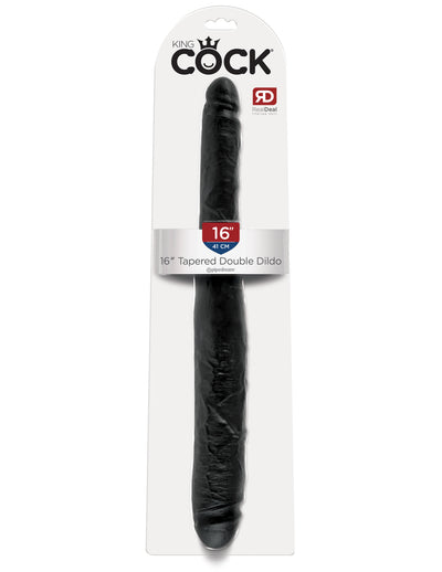 King Cock 16" Tapered Double Dildo - Black