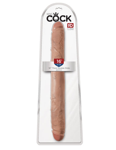 King Cock 16" Thick Double Dildo - Tan