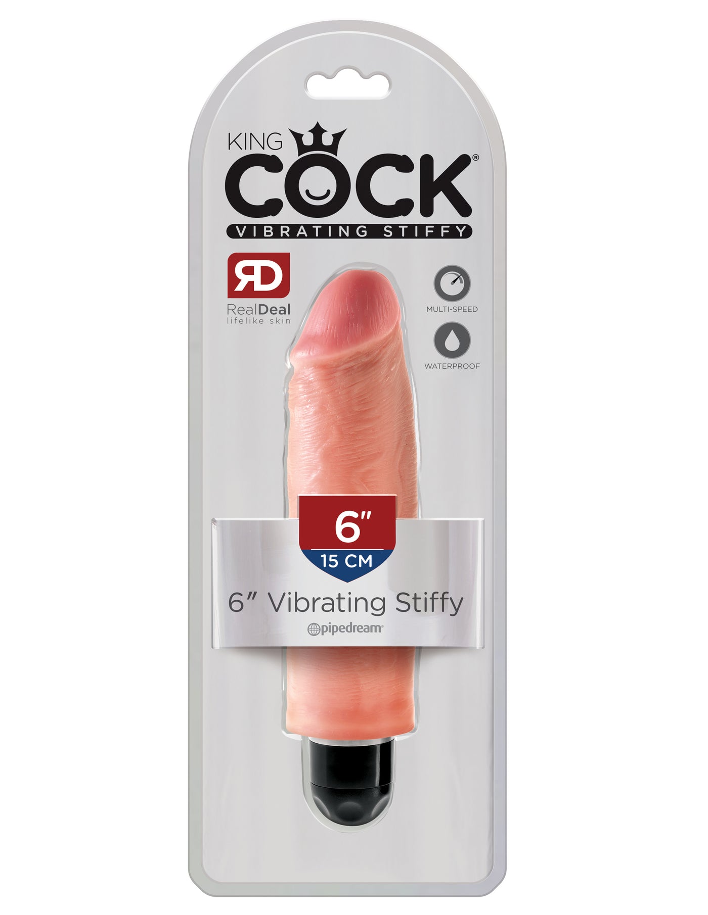 King Cock 6" Vibrating Stiffy - Light