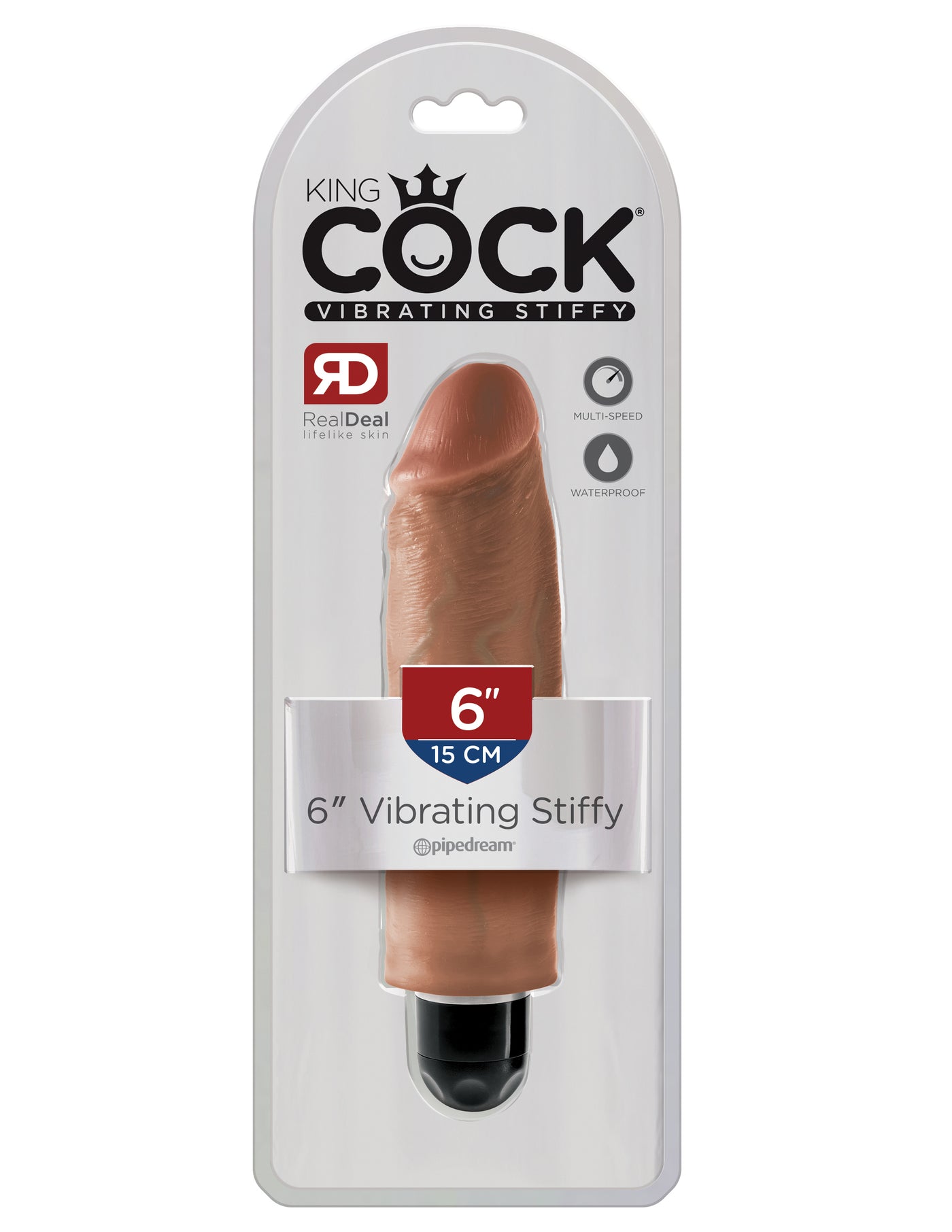 King Cock 6" Vibrating Stiffy - Tan