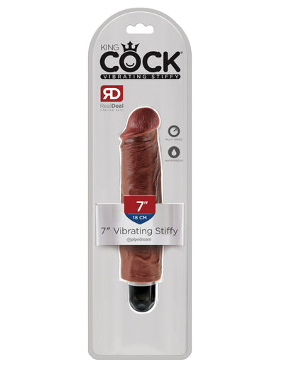 King Cock 7" Vibrating Stiffy - Brown