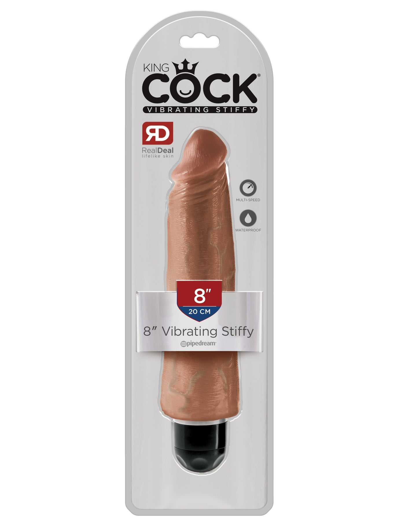 King Cock 8" Vibrating Stiffy - Tan