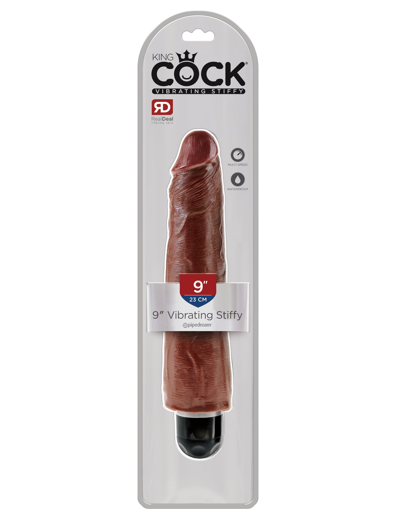 King Cock 9" Vibrating Stiffy - Brown