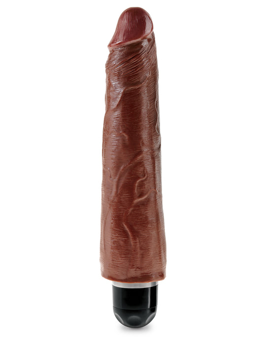 King Cock 9" Vibrating Stiffy - Brown