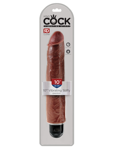 King Cock 10" Vibrating Stiffy - Brown