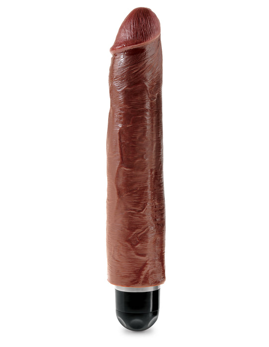 King Cock 10" Vibrating Stiffy - Brown