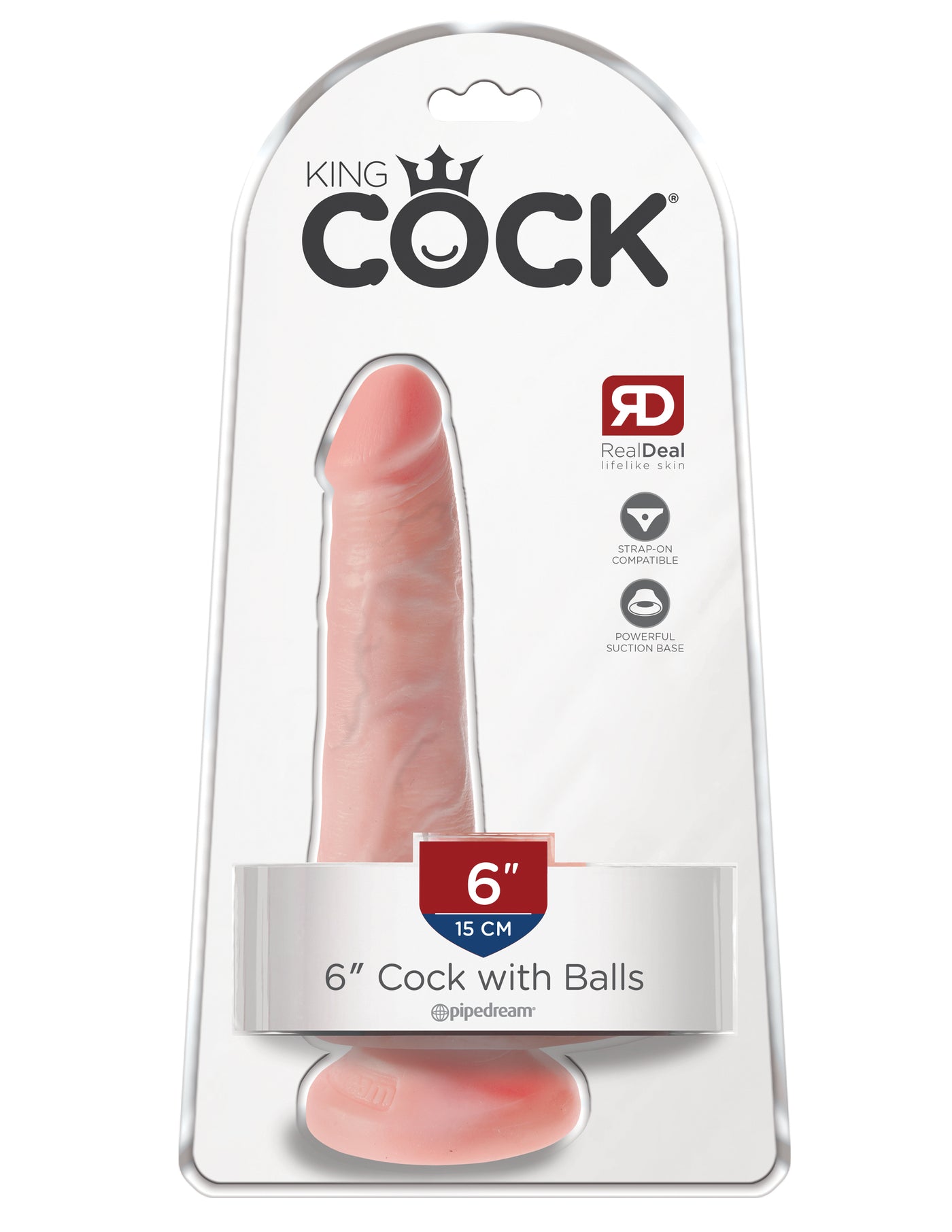 King Cock 6" Cock with Balls - Light