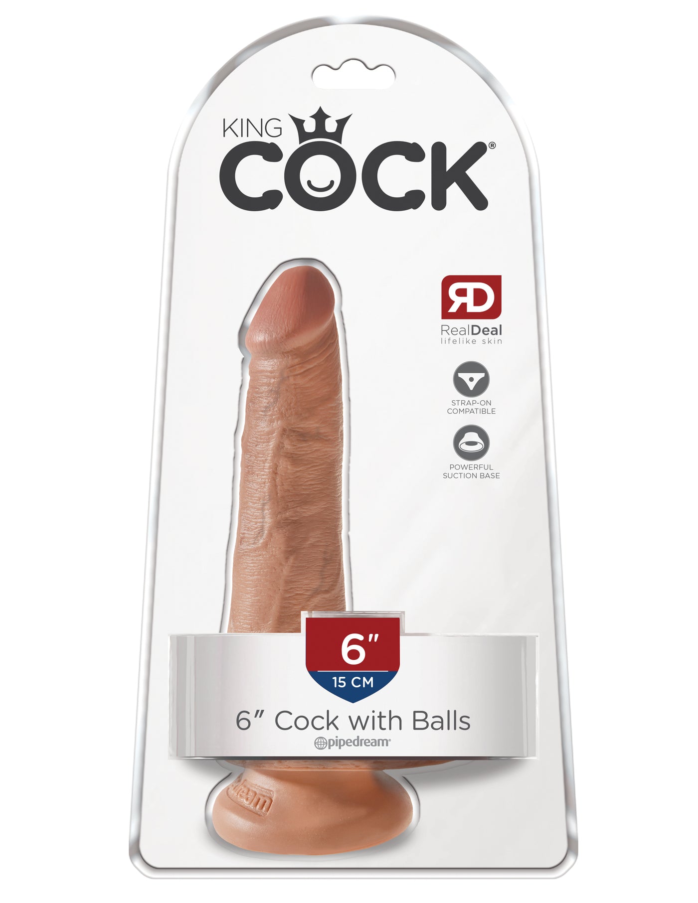 King Cock 6" Cock with Balls - Tan