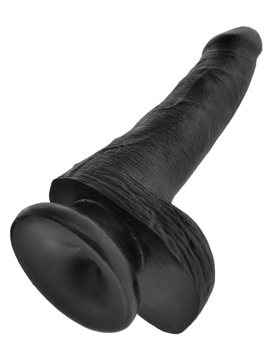 King Cock 6" Cock with Balls - Black