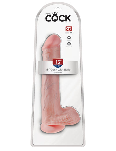 King Cock 13" Cock with Balls - Light