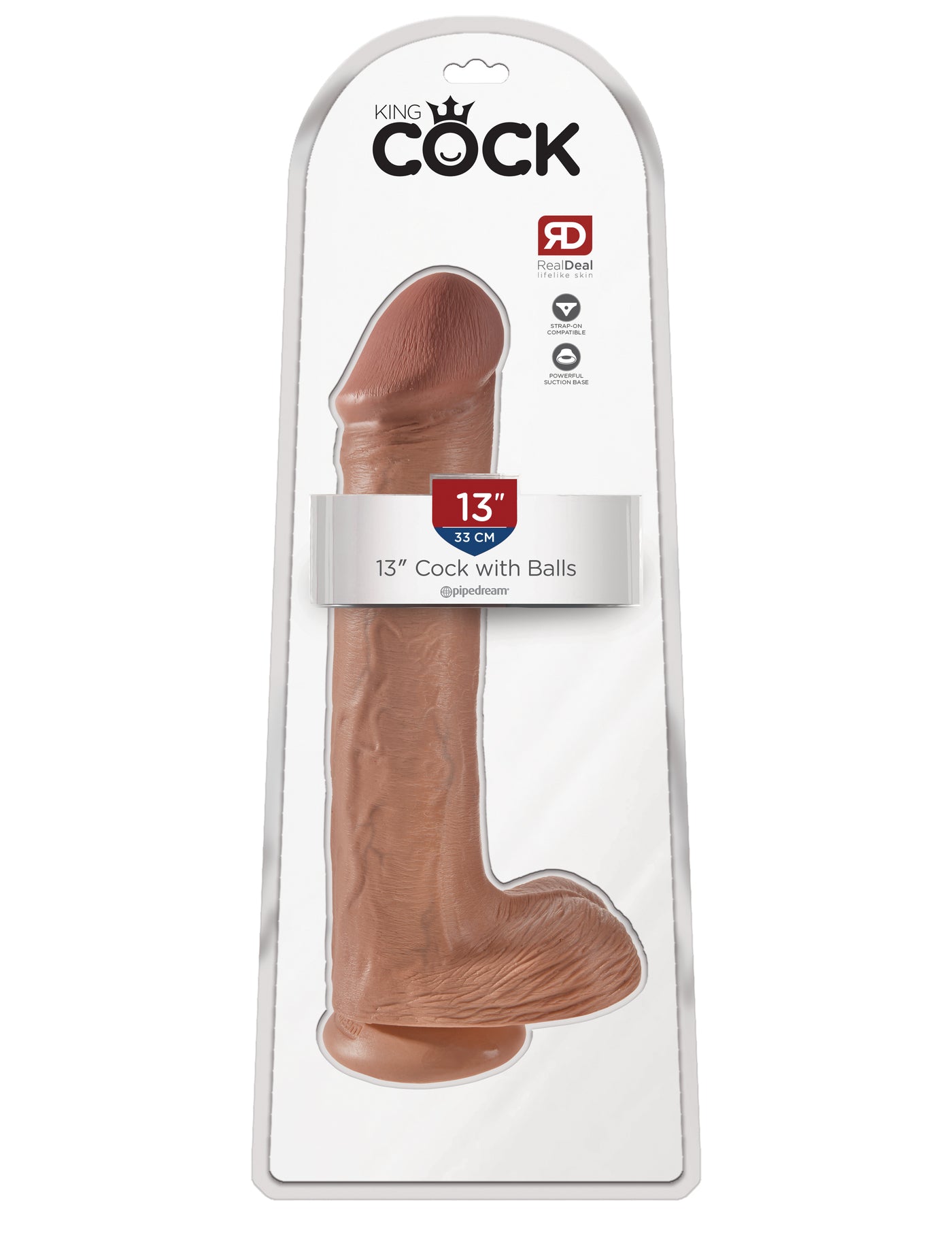 King Cock 13" Cock with Balls - Tan