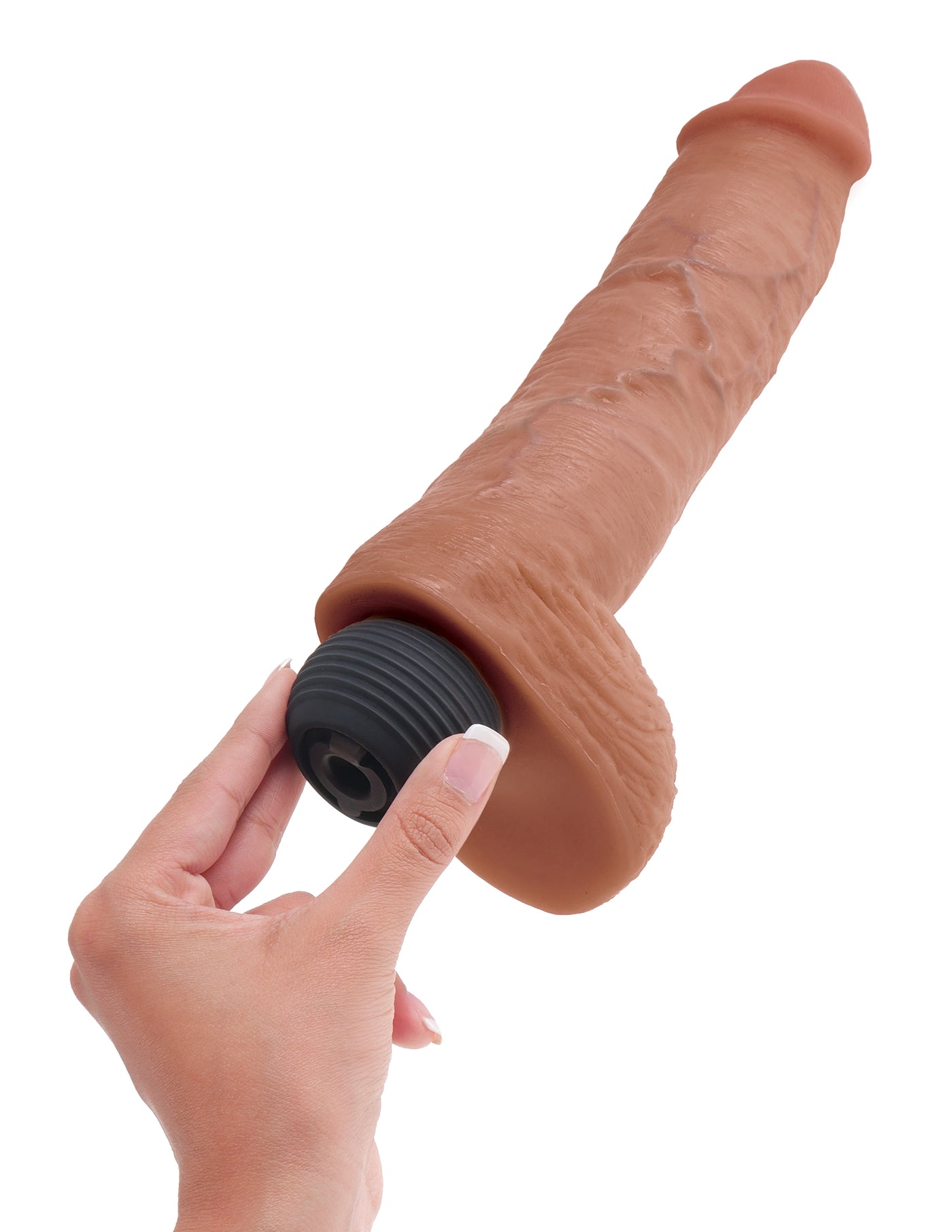 King Cock 8" Squirting Cock with Balls - Tan