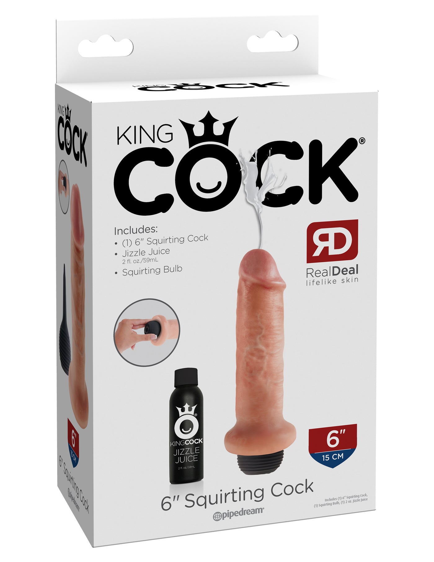 King Cock 6" Squirting Cock - Light