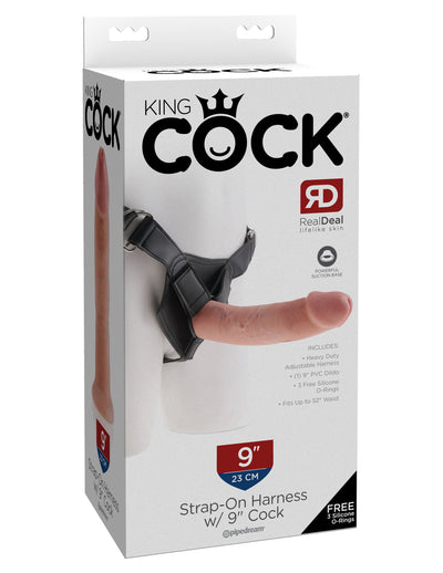 King Cock Strap on Harness with 9" Cock - Light