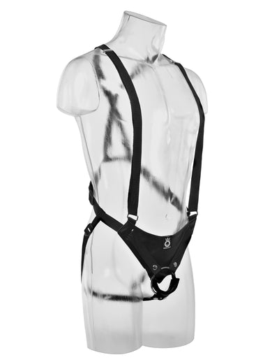 King Cock 12" Hollow Strap On Suspender System