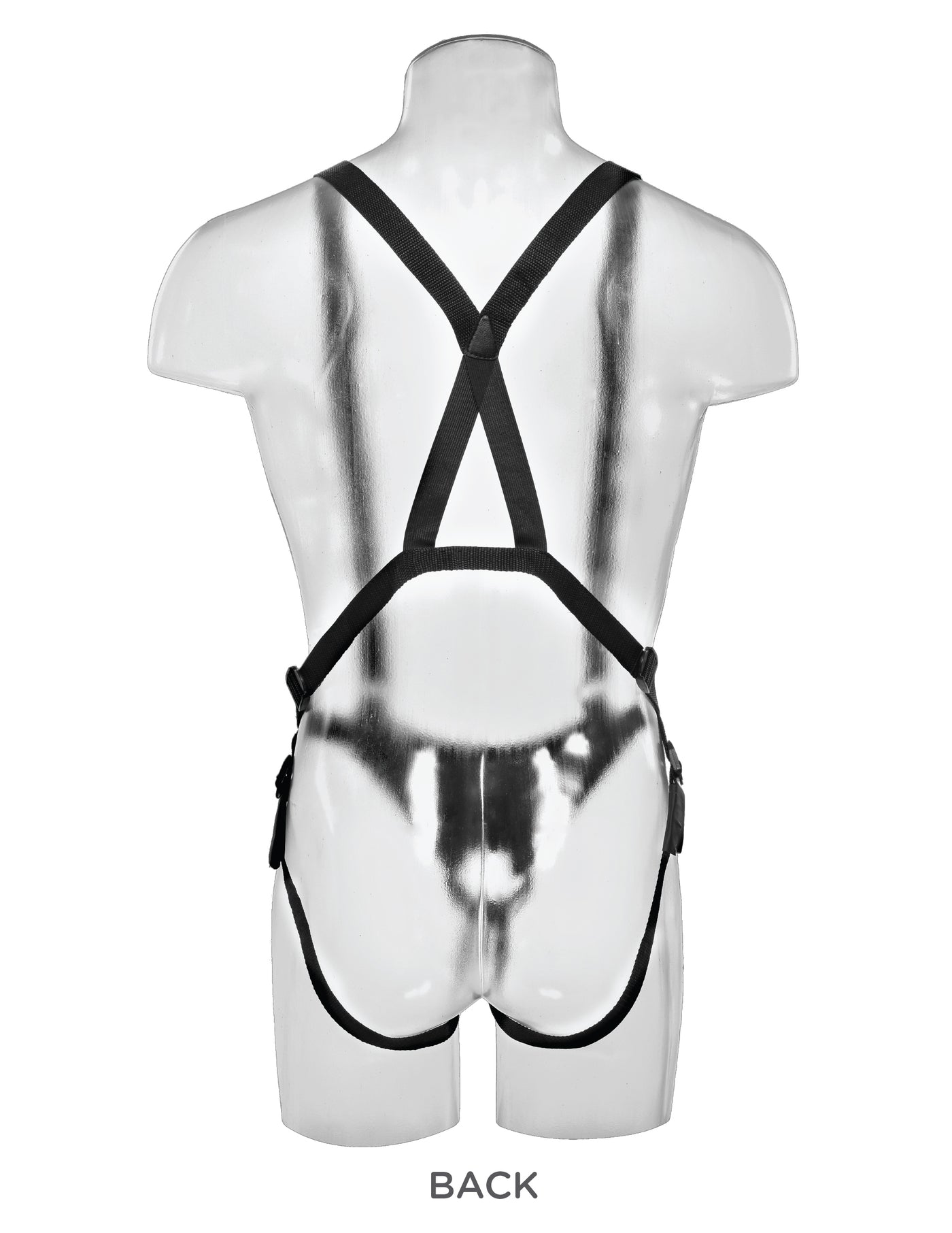 King Cock 11" Two Cocks One Hole Hollow Strap on Suspender System - Light/Black