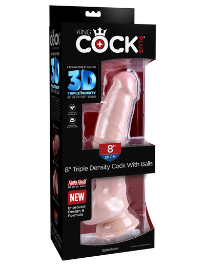 King Cock Plus 8" Triple Density Cock with Balls - Light