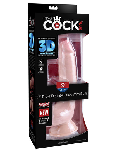 King Cock Plus 9" Triple Density Cock with Balls - Light