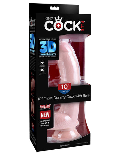 King Cock Plus 10" Triple Density Cock with Balls - Light