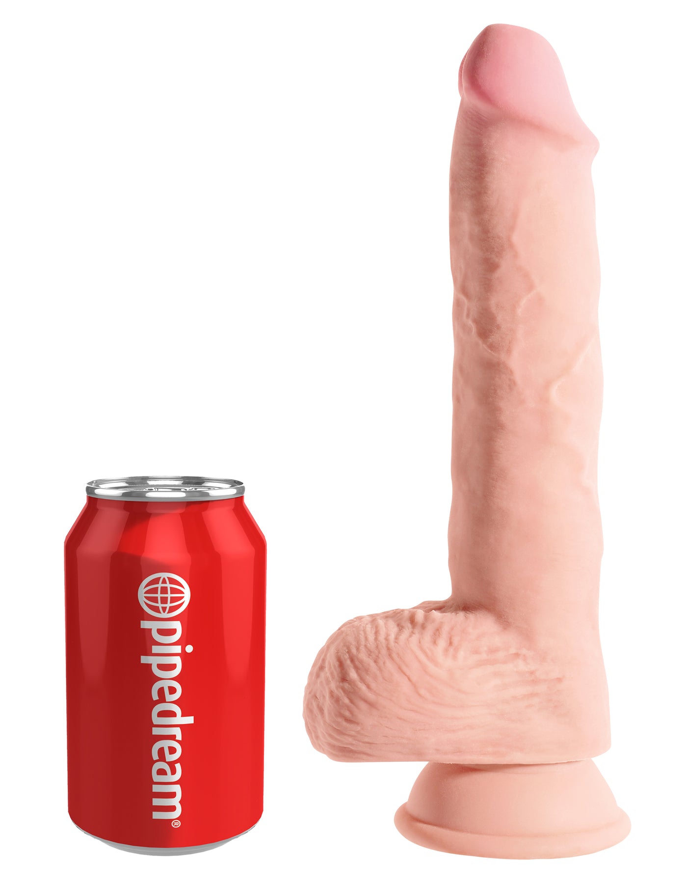 King Cock Plus 10" Triple Density Fat Cock with Balls - Light