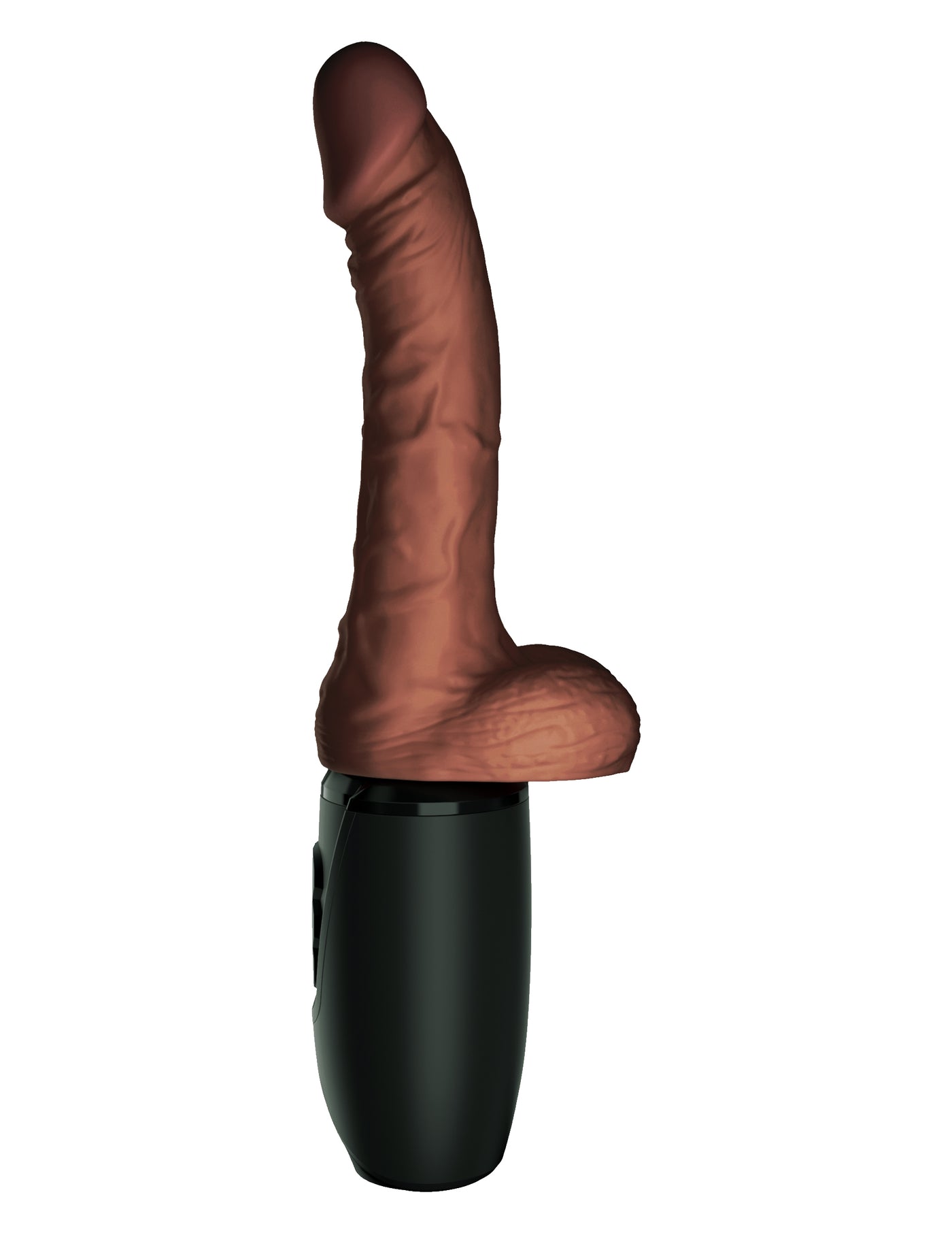 King Cock Plus 7.5" Thrusting Cock with Balls Brown