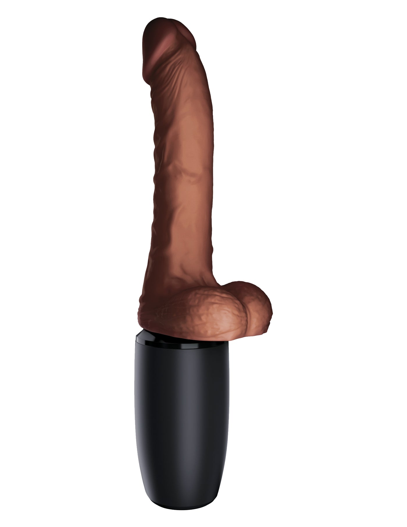 King Cock Plus 7.5" Thrusting Cock with Balls Brown