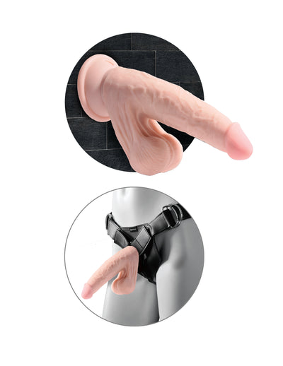 King Cock Plus 7" Triple Density Cock With Swinging Balls - Light