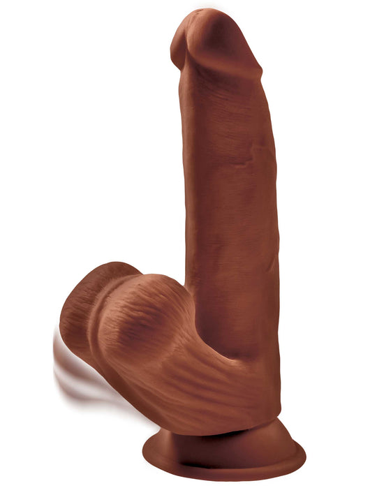 King Cock Plus 8" Triple Density Cock With Swinging Balls - Brown