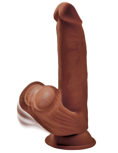 King Cock Plus 8" Triple Density Cock With Swinging Balls - Brown