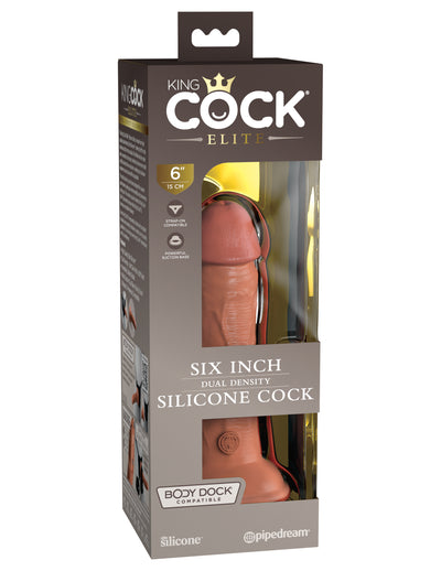 King Cock Elite 6" Silicone Dual Density Cock - Tan