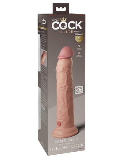 King Cock Elite 9" Silicone Dual Density Cock - Light