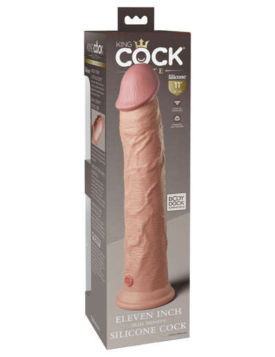 King Cock Elite 11" Silicone Dual Density Cock - Light