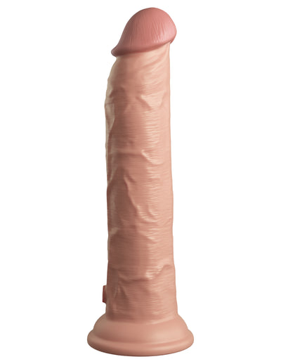 King Cock Elite 9" Vibrating Silicone Dual Density Cock with Remote - Light