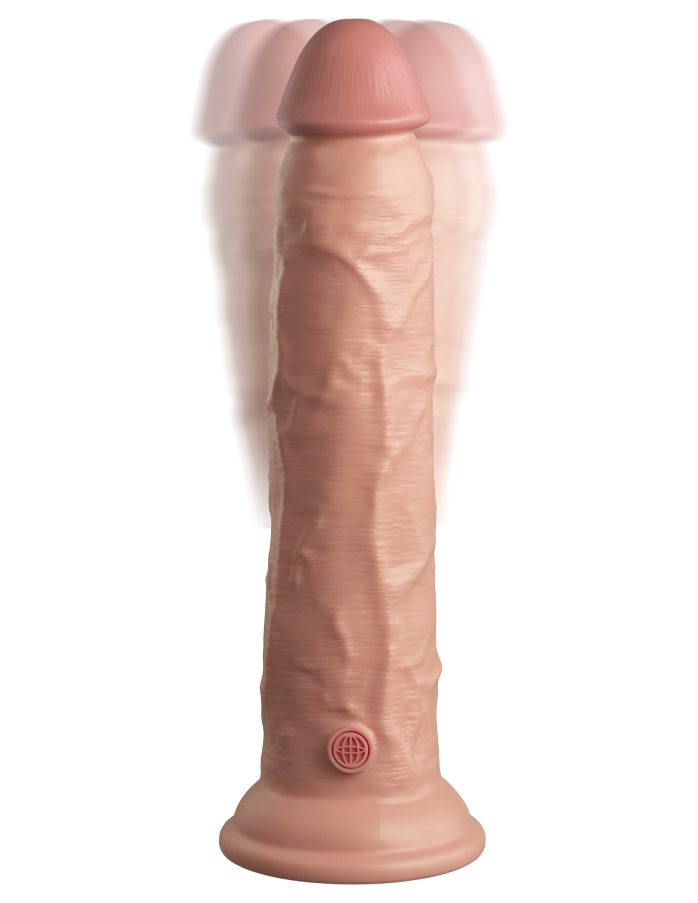 King Cock Elite 9" Vibrating Silicone Dual Density Cock with Remote - Light