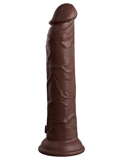 King Cock Elite 9" Vibrating Dual Density Cock with Remote - Brown