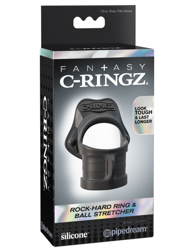 Fantasy C-Ringz Rock Hard Ring & Ball-Stretcher - Black