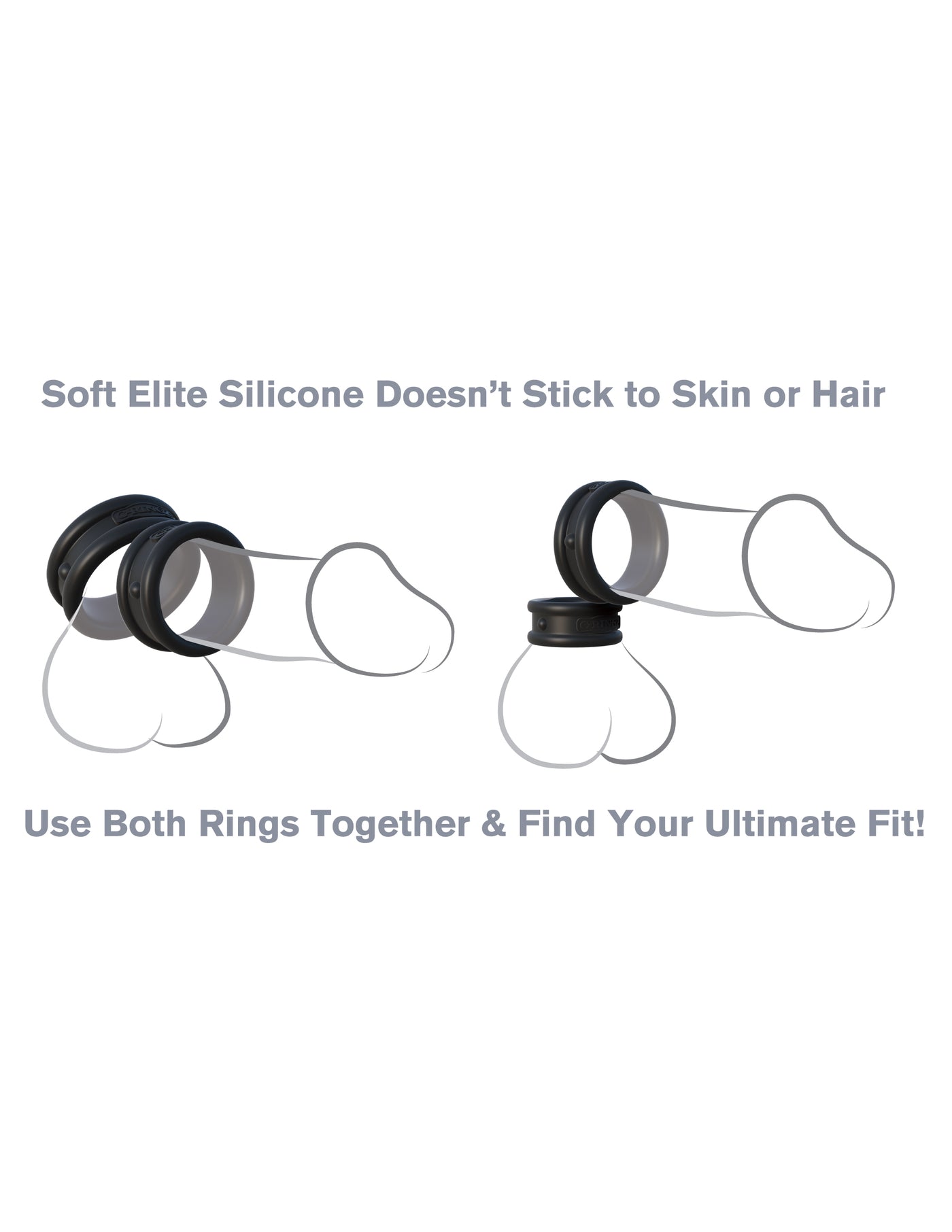 Fantasy C-Ringz Max-Width Silicone Rings - Black