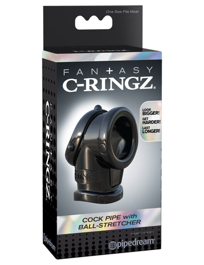 Fantasy C-Ringz Cock Pipe With Ball-Stretcher - Black