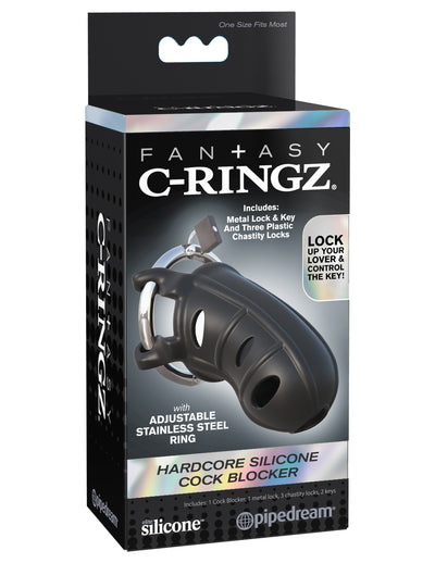 Fantasy C-Ringz Hardcore Silicone Cock Blocker - Black