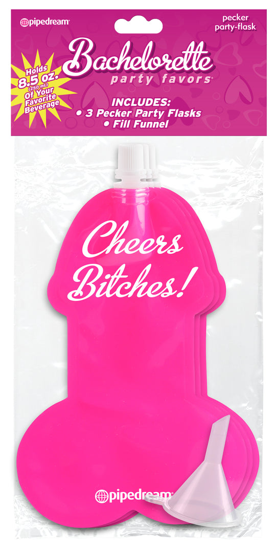 Bachelorette Party Favors Pecker Party Flask - Pink/White
