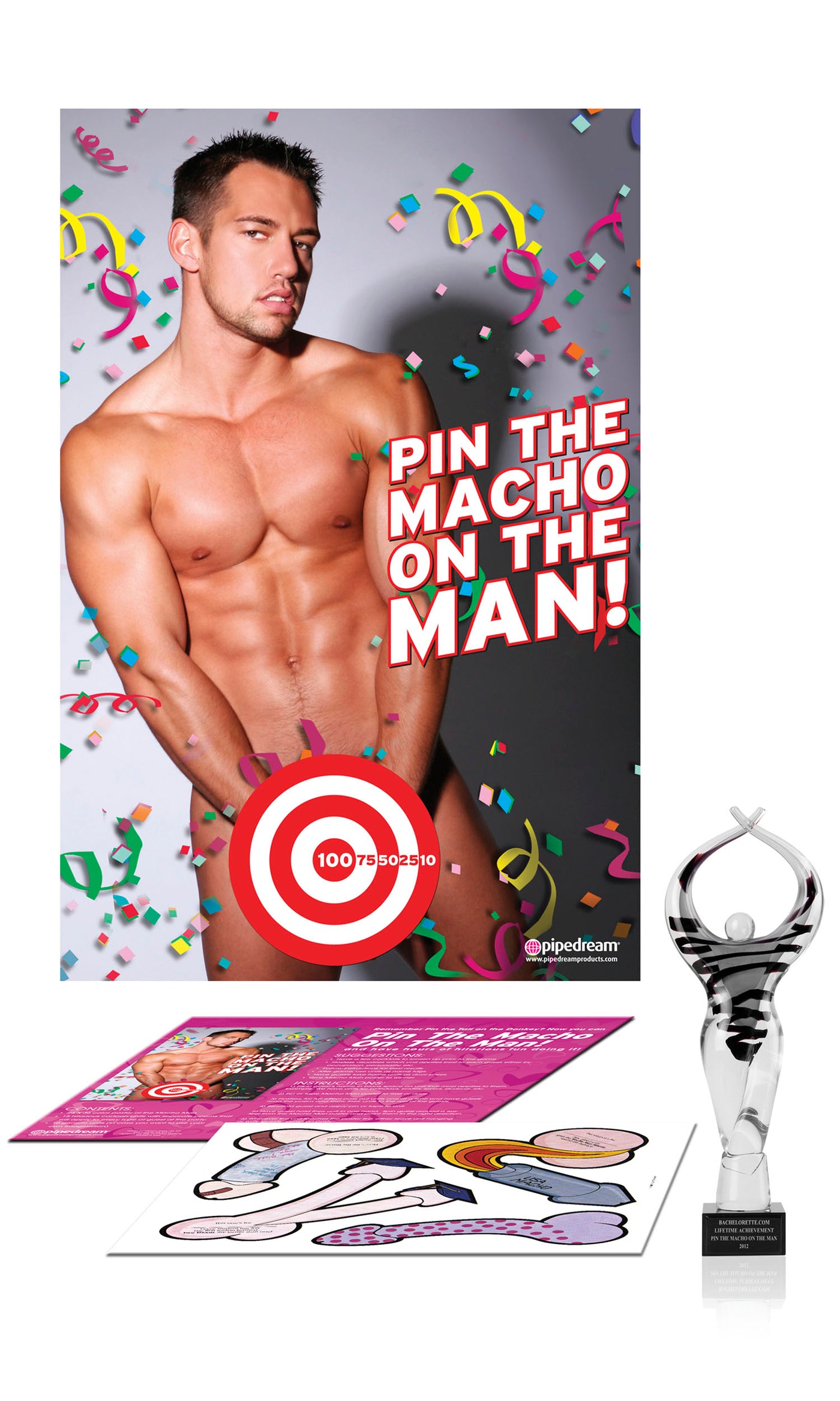 Bachelorette Party Favors Pin The Macho On The Man - Multi