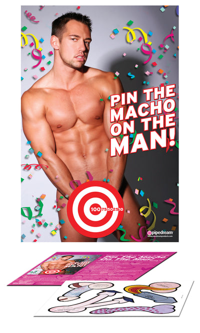 Bachelorette Party Favors Pin The Macho On The Man - Multi