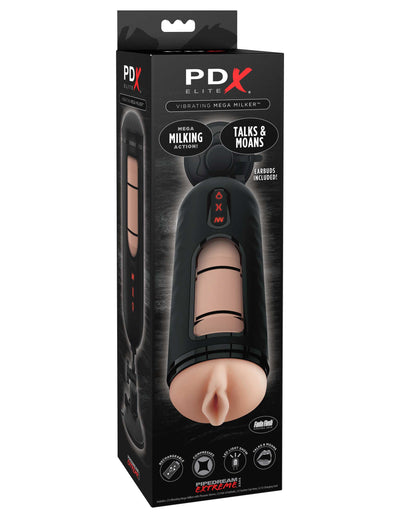 PDX Elite Vibrating Mega Milker - Light/Black